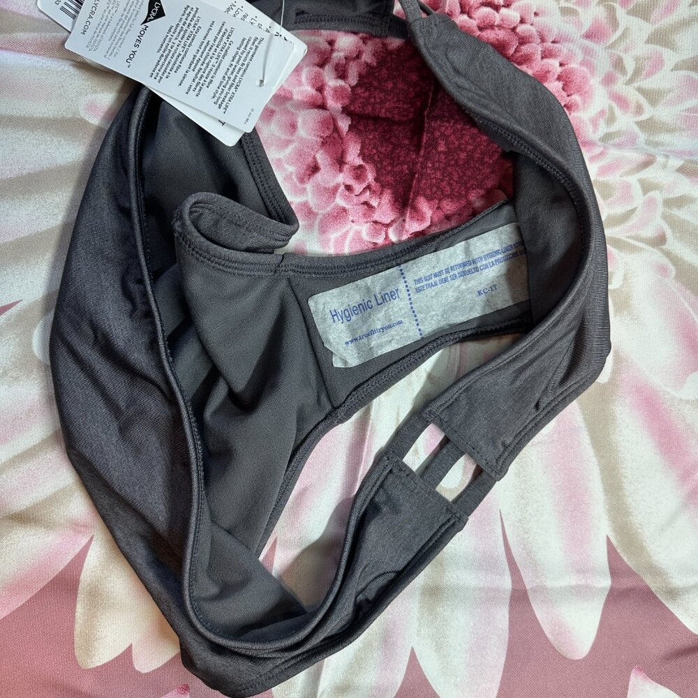 NWT - Athleta Aqualuxe Ladder Front Medium Tide Bottom - Silver/Black - Picture 5 of 5